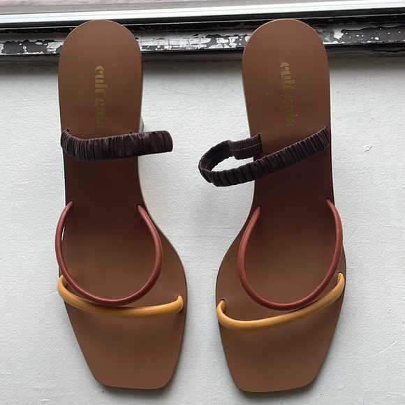 Cult Gaia Kaia Sandals Brown/Tan - Size 8 (38) - Picture 6 of 10